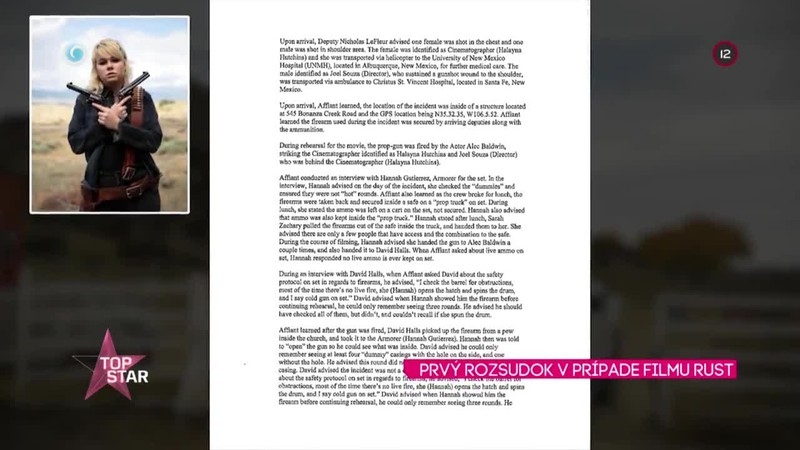 PRVÝ ROZSUDOK V PRÍPADE FILMU RUST