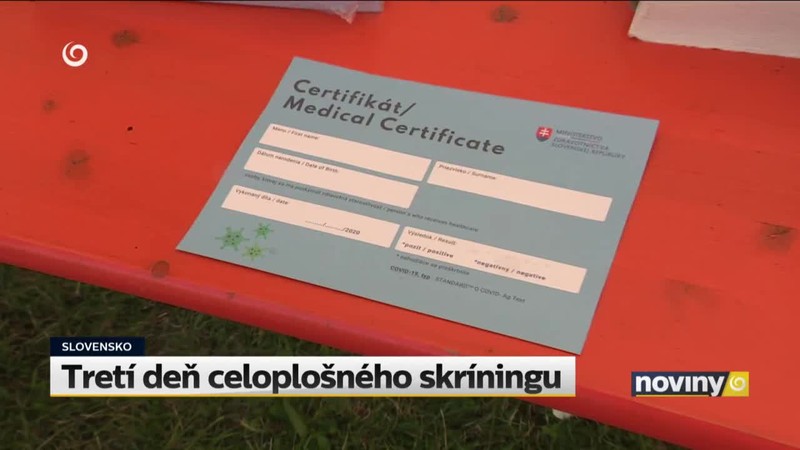 Tretí deň celoplošného skríningu