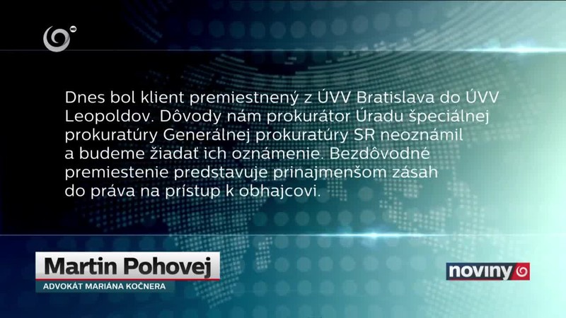 M. Kočnera previezli z Bratislavy