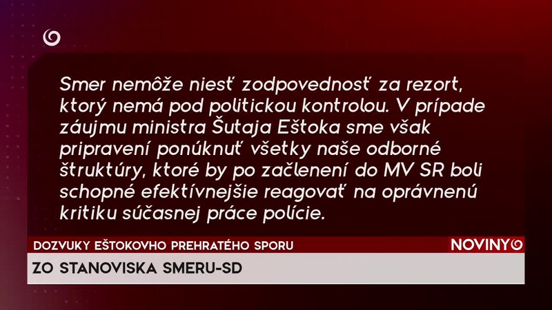 DOZVUKY EŠTOKOVHO PREHRATÉHO SPORU