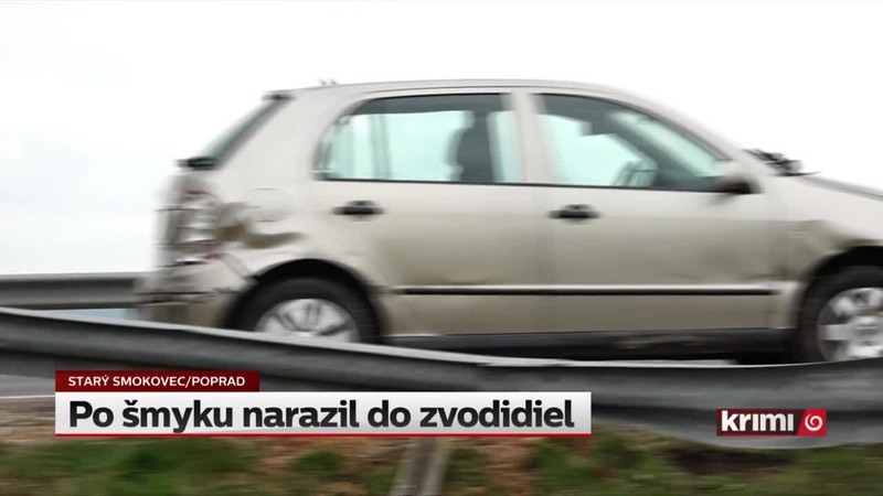 Po šmyku narazil do zvodidiel
