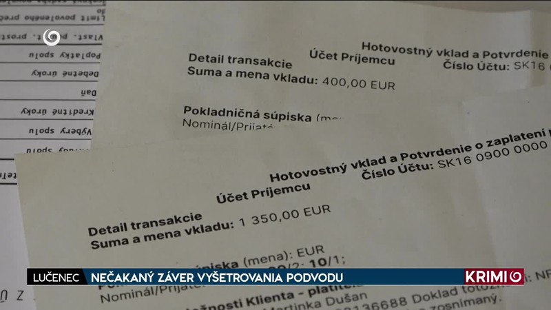 NEČAKANÝ ZÁVER VYŠETROVANIA PODVODU