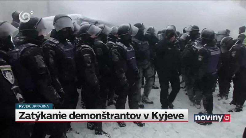 Zatýkanie demonštrantov v Kyjeve