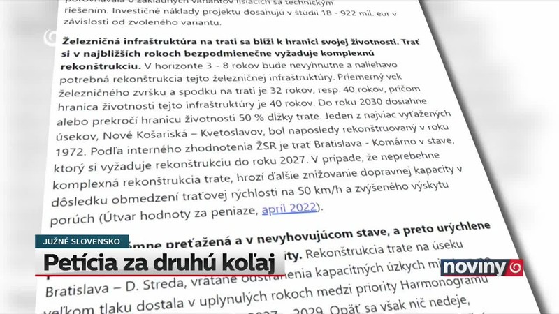 Petícia za druhú koľaj