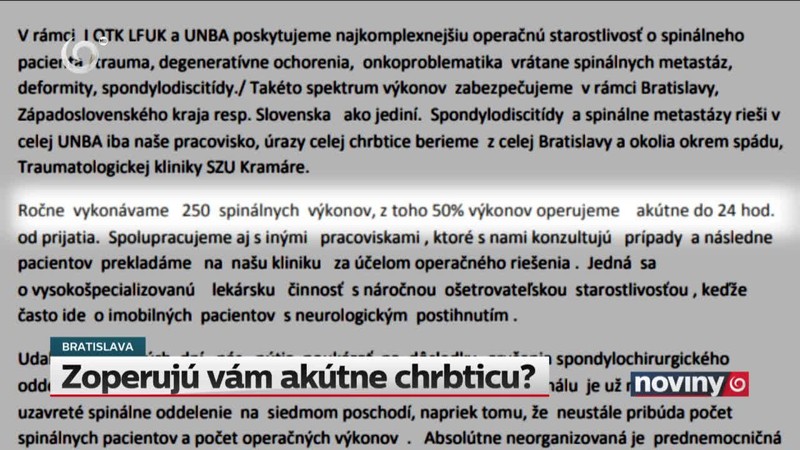 Zoperujú vám akútne chrbticu?