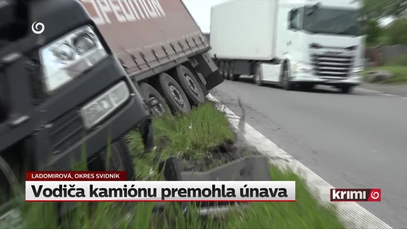 Vodiča kamiónu premohla únava