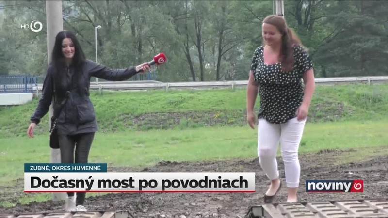 Dočasný most po povodniach