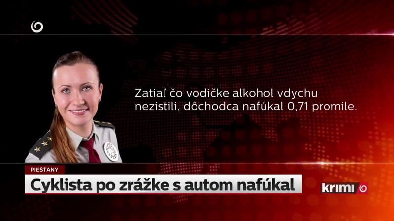 Cyklista po zrážke s autom nafúkal