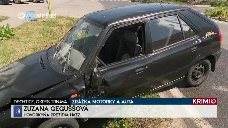 ZRÁŽKA MOTORKY A AUTA
