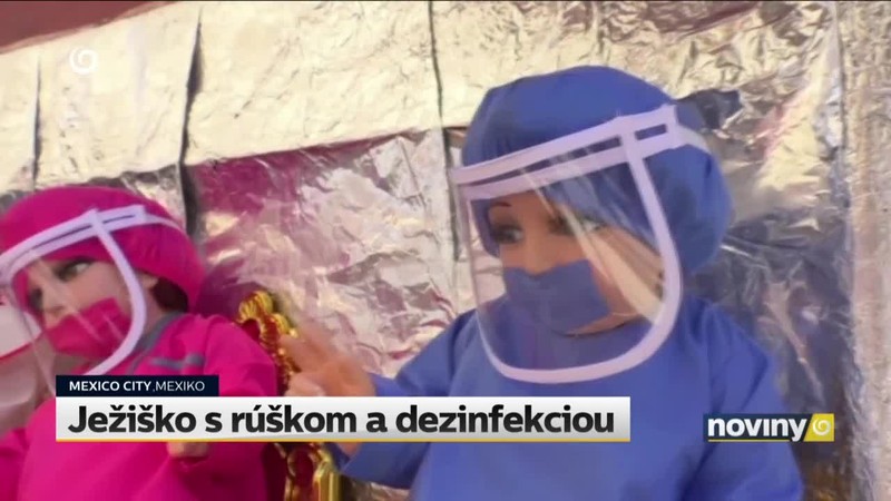 Ježiško s rúškom a dezinfekciou
