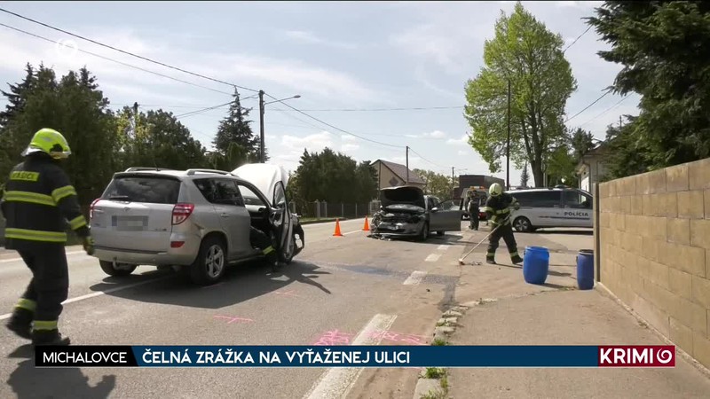 ČELNÁ ZRÁŽKA NA VYŤAŽENEJ ULICI