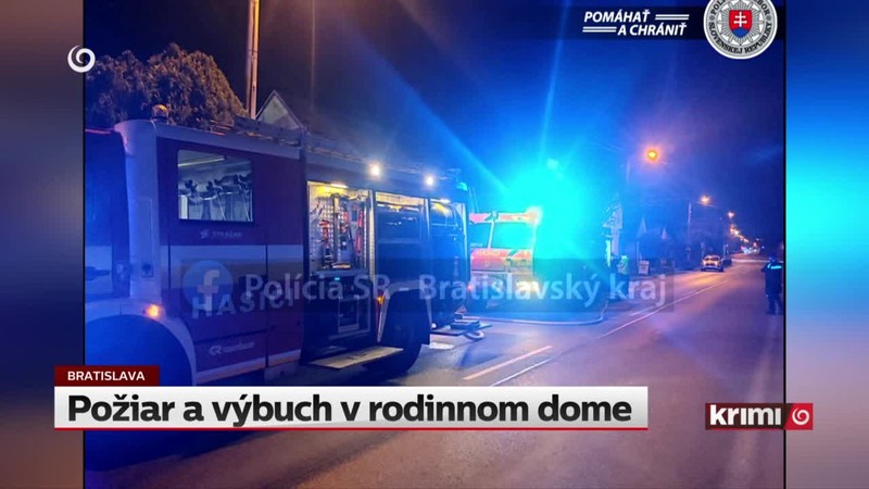 Požiar a výbuch v rodinnom dome