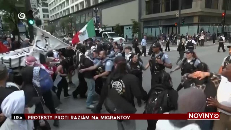 PROTESTY PROTI RAZIÁM NA MIGRANTOV