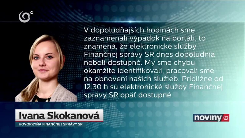 Elektronický systém mal výpadok