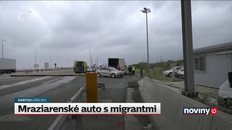 Mraziarenské auto s migrantmi