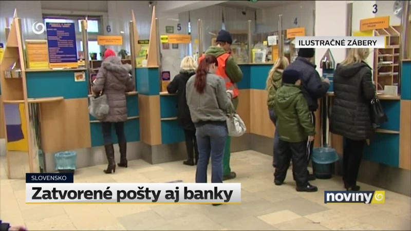 Zatvorené pošty aj banky