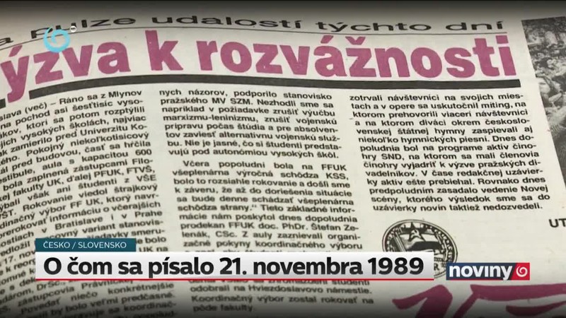 O čom sa písalo 21. novembra 1989