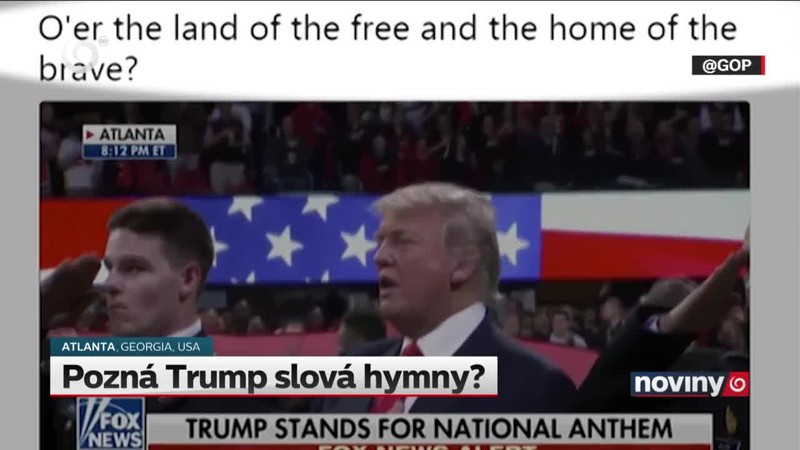 Pozná Trump slová hymny?