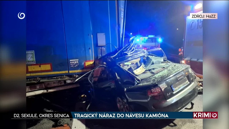 TRAGICKÝ NÁRAZ DO NÁVESU KAMIÓNA