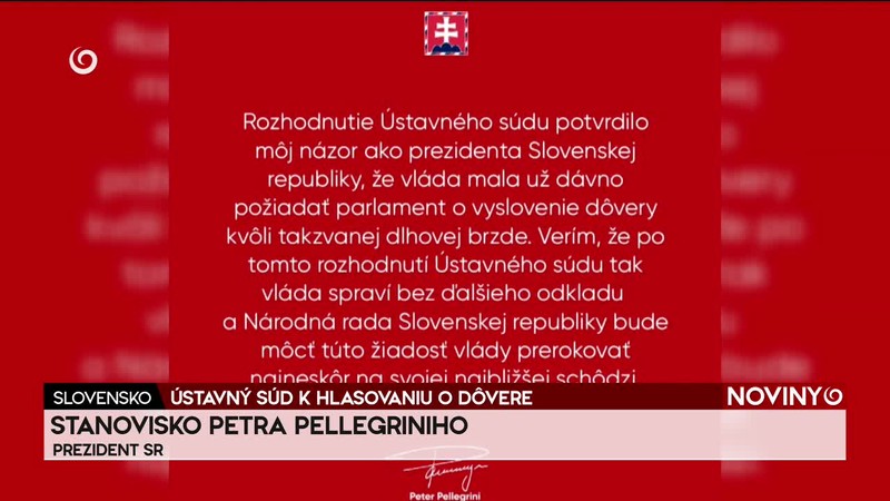 ÚSTAVNÝ SÚD K HLASOVANIU O DÔVERE