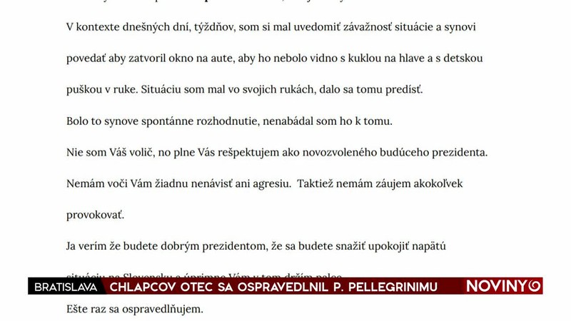 CHLAPCOV OTEC SA OSPRAVEDLNIL P. PELLEGRINIMU