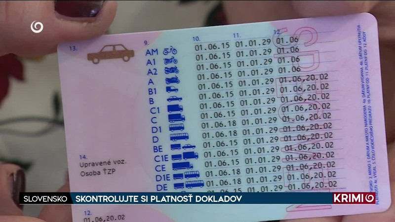 SKONTROLUJTE SI PLATNOSŤ DOKLADOV