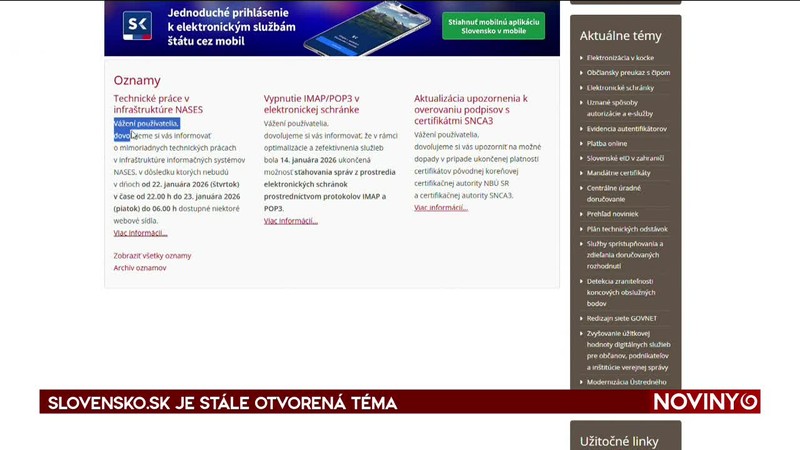 SLOVENSKO.SK JE STÁLE OTVORENÁ TÉMA