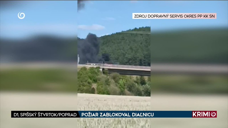 POŽIAR ZABLOKOVAL DIAĽNICU