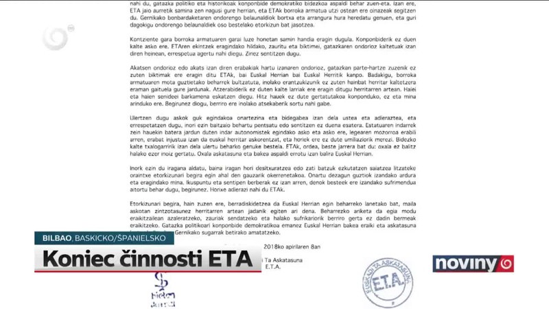 Koniec činnosti ETA