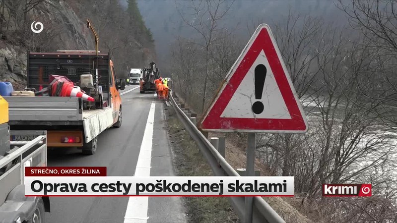 Oprava cesty poškodenej skalami