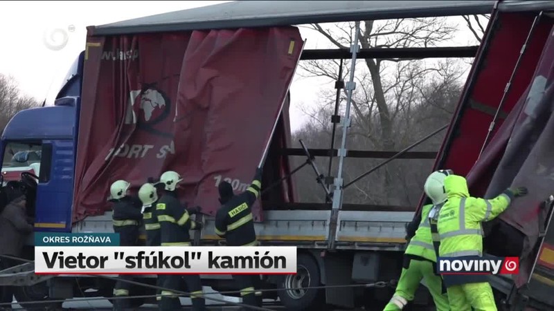 Vietor "sfúkol" kamión