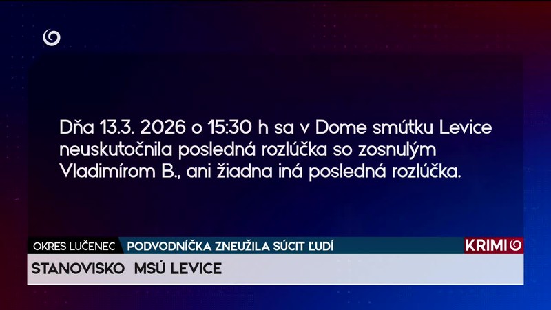 PODVODNÍČKA ZNEUŽILA SÚCIT ĽUDÍ