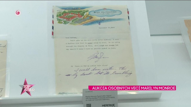 Aukcia osobných vecí Marilyn Monroe