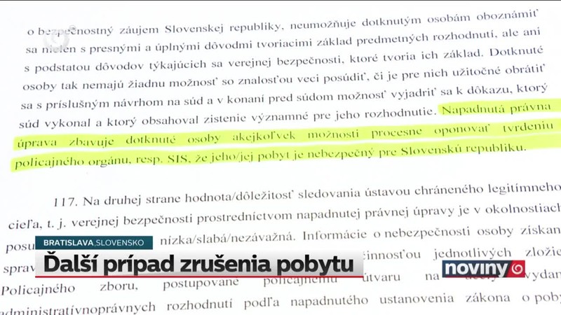 Ďalší prípad zrušenia pobytu