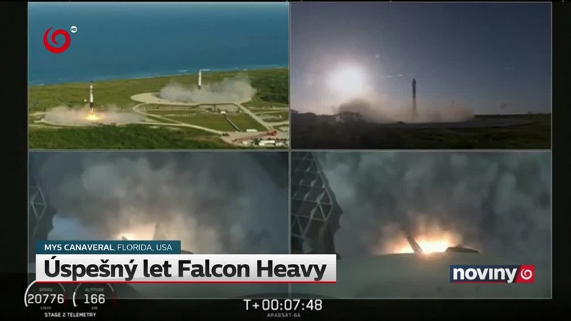 Úspešný let Falcon Heavy
