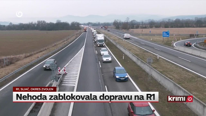 Nehoda zablokovala dopravu na R1