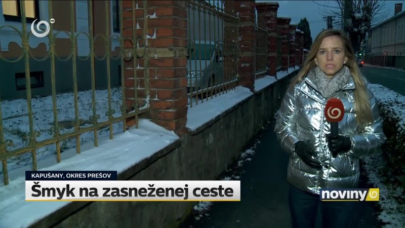 Šmyk na zasneženej ceste