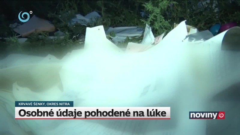 Osobné údaje pohodené na lúke