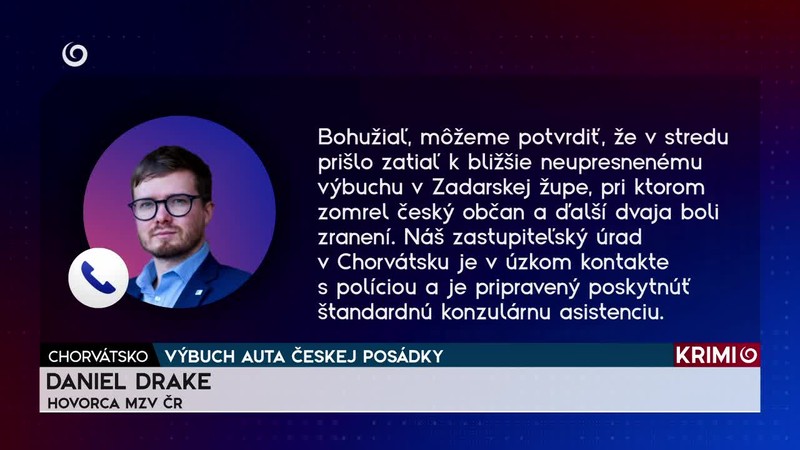 VÝBUCH AUTA ČESKEJ POSÁDKY