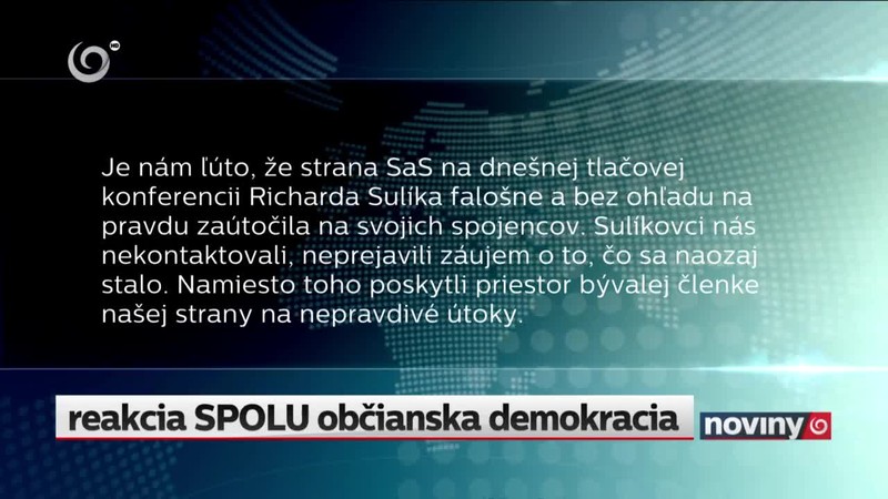 Spor SaS a SPOLU pre exúradníčku