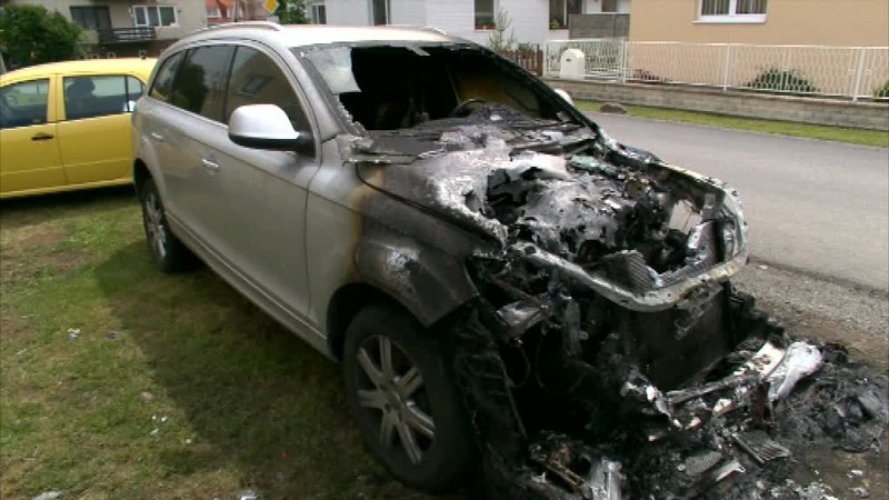 Požiar auta Košice