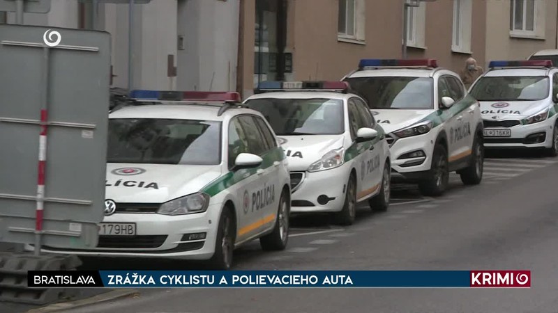 ZRÁŽKA CYKLISTU A POLIEVACIEHO AUTA