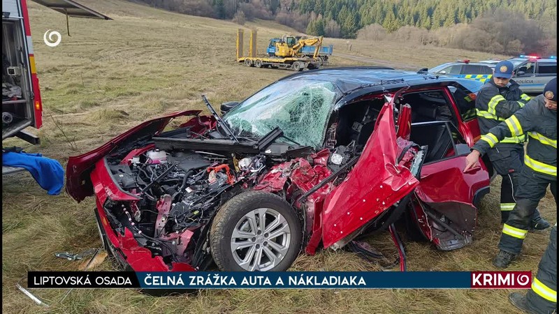 ČELNÁ ZRÁŽKA AUTA A NÁKLADIAKA