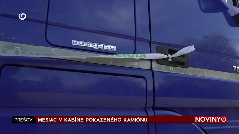 MESIAC V KABÍNE POKAZENÉHO KAMIÓNU