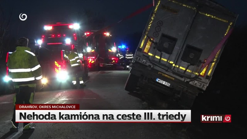 Nehoda kamióna na ceste III. triedy