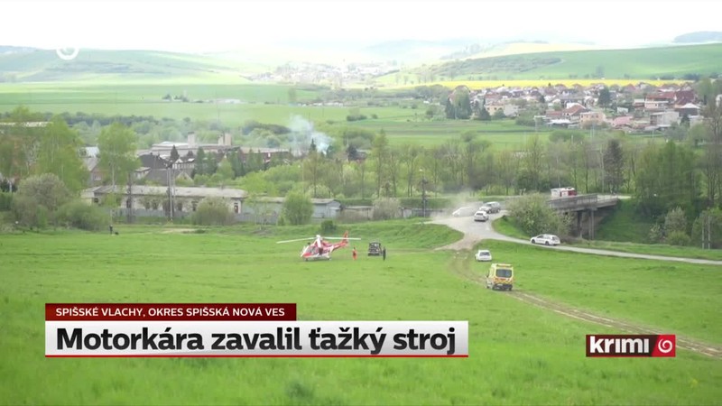 Motorkára zavalil ťažký stroj