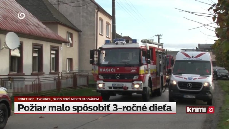 Požiar malo spôsobiť 3-ročné dieťa
