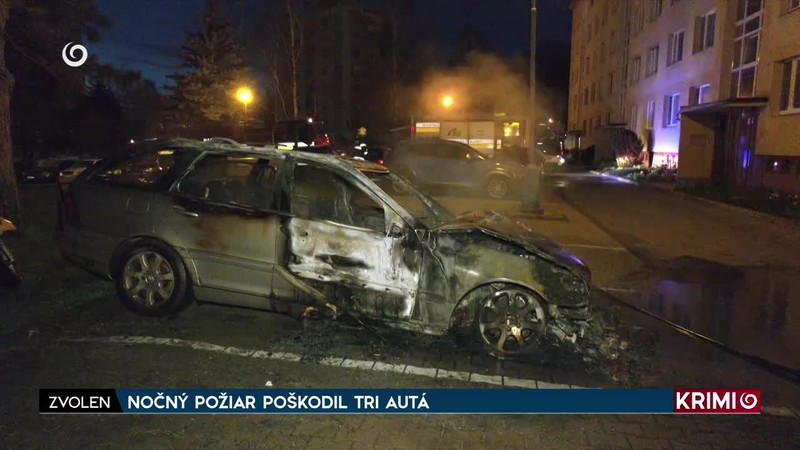 NOČNÝ POŽIAR POŠKODIL TRI AUTÁ