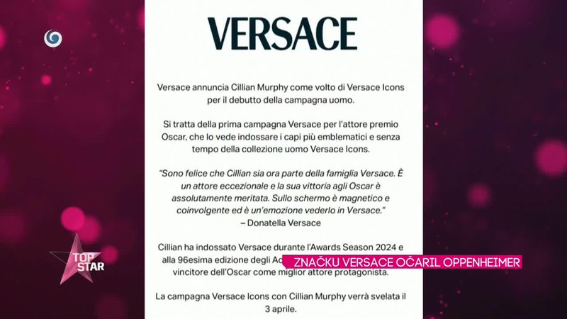 ZNAČKU VERSACE OČARIL OPPENHEIMER