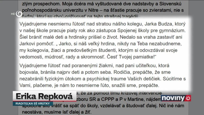 Zranená riaditeľka prehovorila